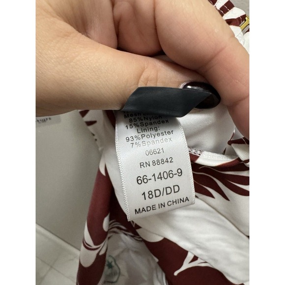 Swimsuits For All Gabifresh One Piece Brown Floral Size 18 D/DD NWT - Picture 7 of 11